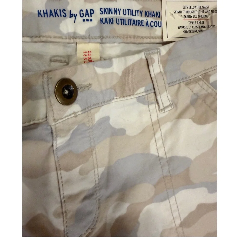Y2K Gap Khakis Skinny Utility Khaki Pants Womens 4R Desert Camo Low Rise NWT - Picture 3 of 3